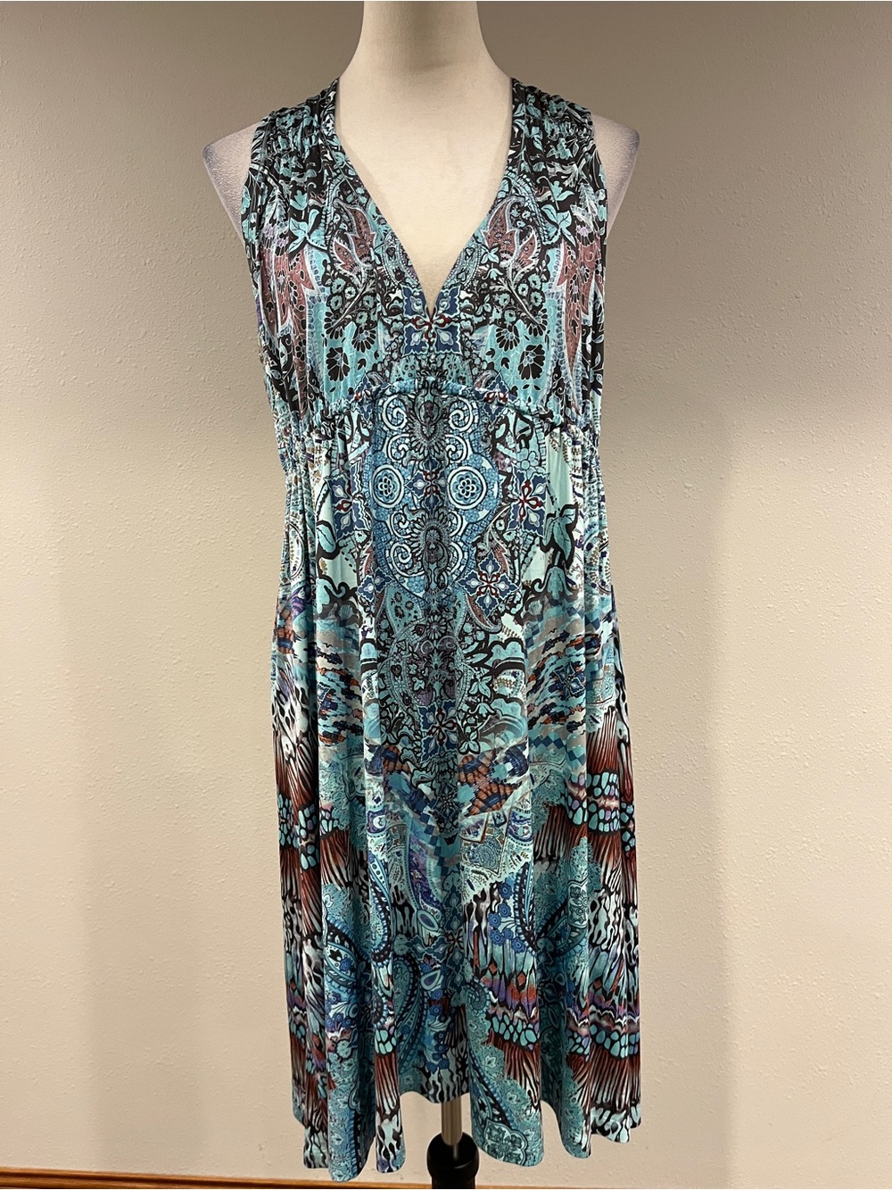 Apt. 9 paisley print V-Neck Sleeveless Mini Dress size extra large